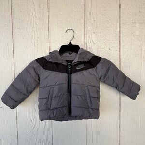 Nike Gray/Black Toddler Jacket with Hood 18M